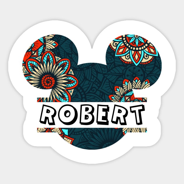 Robert Name With Seamless Pattern Sticker by Maddalena's